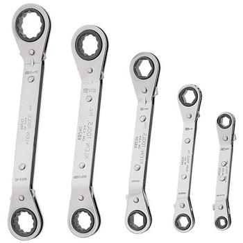 RATCHETS | Klein Tools 68245 5-Piece Reversible Ratcheting Box Wrench Set - Black